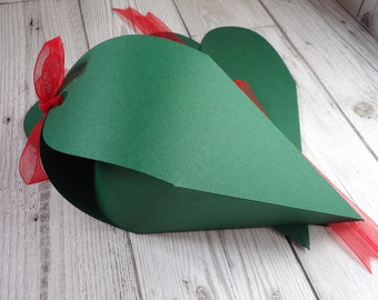 3 Dark Green Triangular Gift Boxes