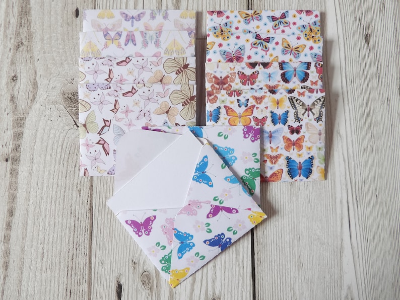 10 Butterfly Mini Envelopes With Notecards - Etsy