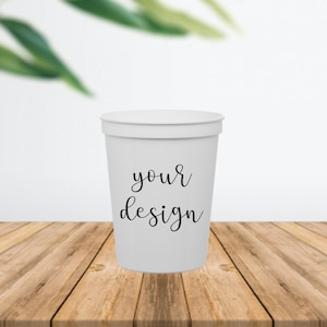 Custom Cups 16 oz - Single Sided Design / Stadium Cups / Plastic Cups / Reusable Cups
