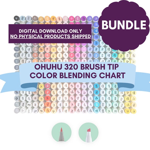 Ohuhu 320 Brush Tip Color Blending Chart BUNDLE DOWNLOAD ONLY 