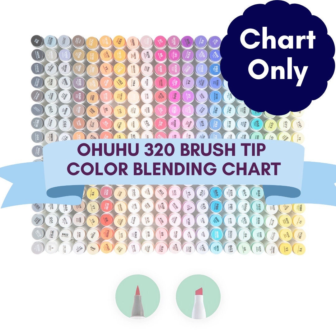 Ohuhu 320 Brush Tip Color Blending CHART ONLY Etsy France