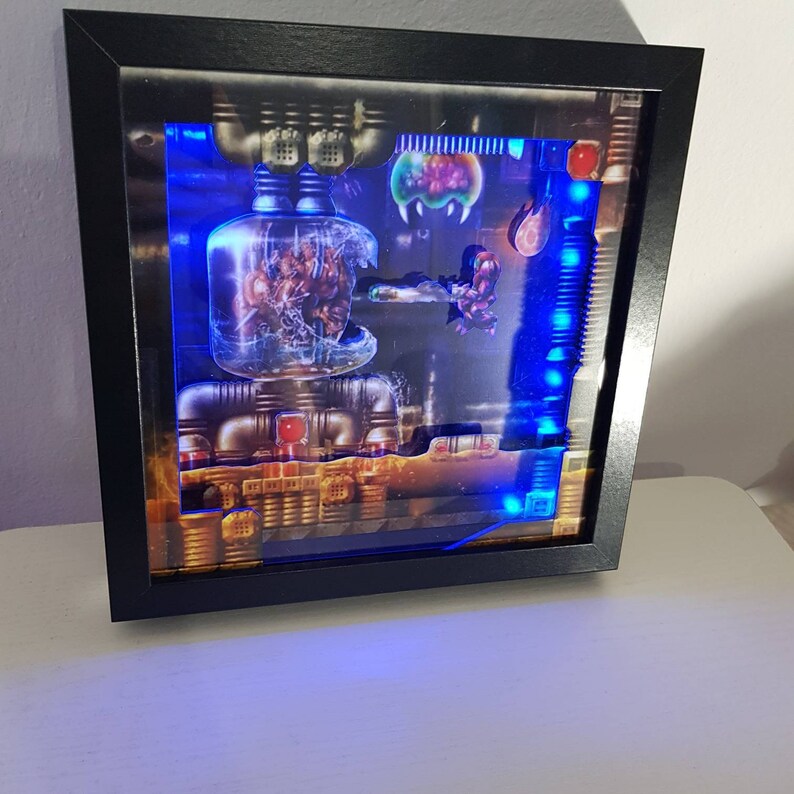 SUPERMETROID 3D Shadow Light Box