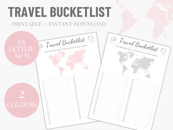 Travel Bucket List Template