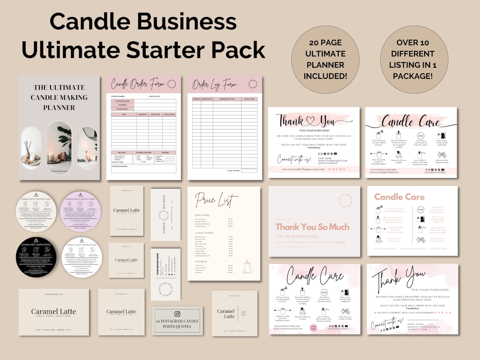 Candle Business Ultimate Starter Pack | Candle Branding Kit | Candle ...