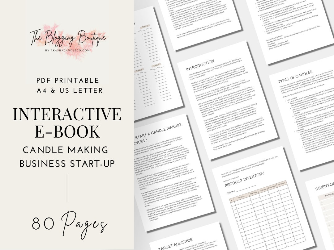 Candle Business Startup Ebook Interactive Ebook Candle Making Book