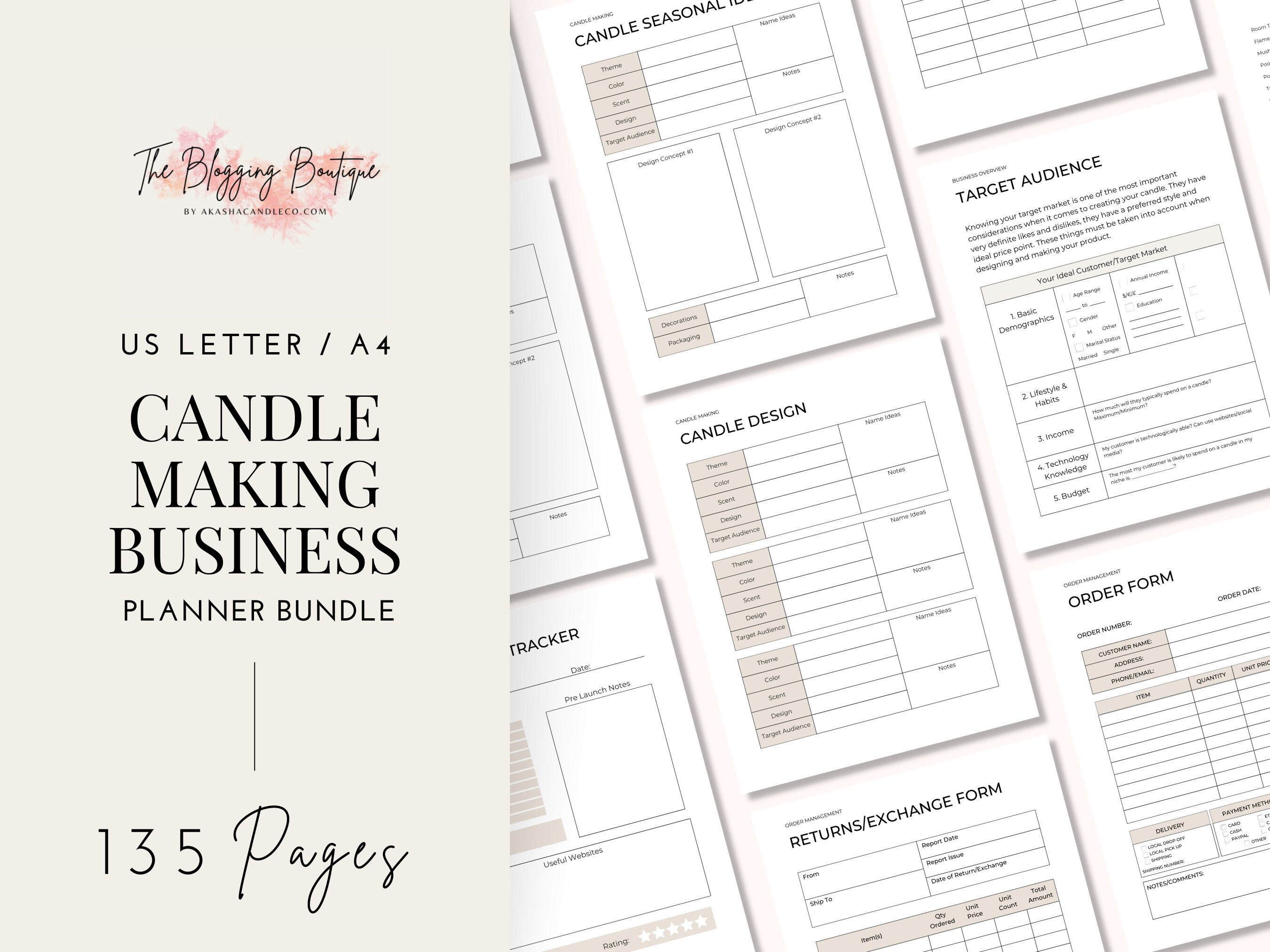 Candle Business Planner Candle Making Business Start up Etsy