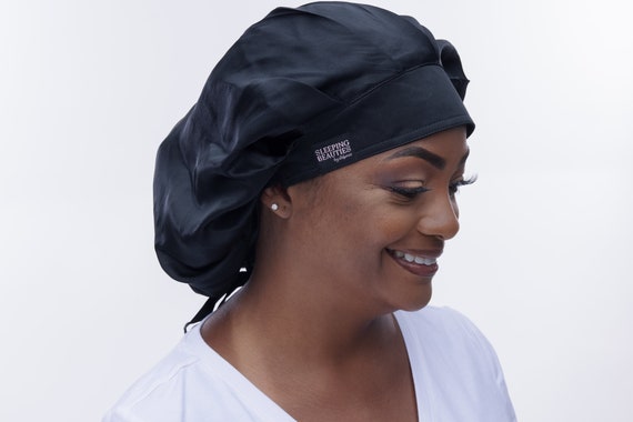 100% SILK Bonnet Black - Etsy Australia