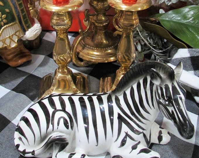 Vintage Capodimonte Hand Painted Porcelain Zebra Figurine Etsy