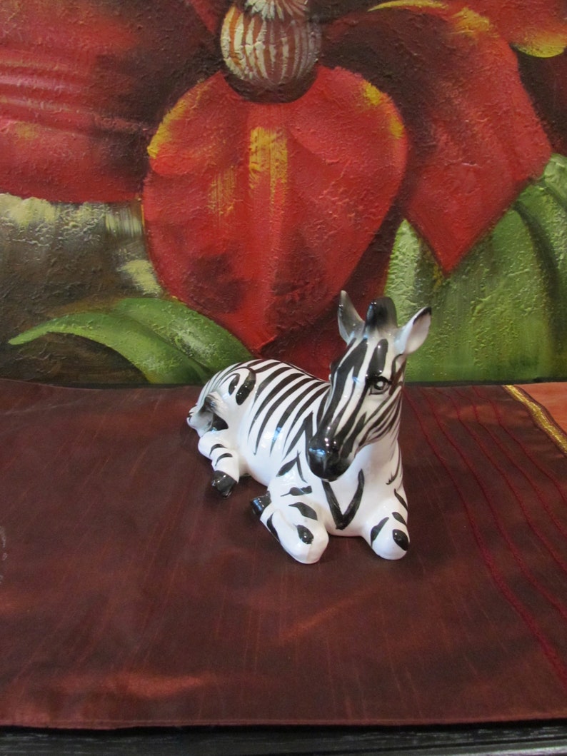 Vintage Capodimonte Hand Painted Porcelain Zebra Figurine Etsy