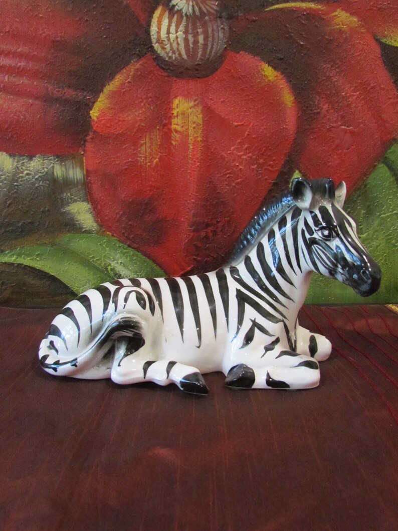 Vintage Capodimonte Hand Painted Porcelain Zebra Figurine Etsy