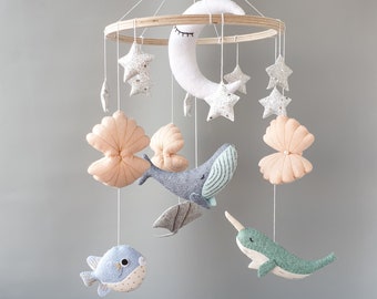 Whale Baby Mobile Etsy