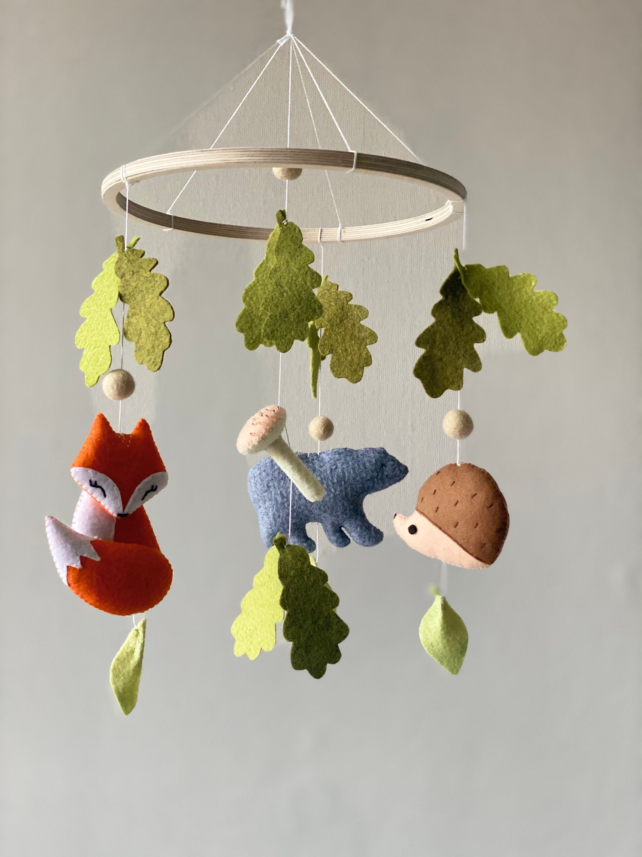 Woodland baby mobile girl fox nursery mobile baby crib Etsy