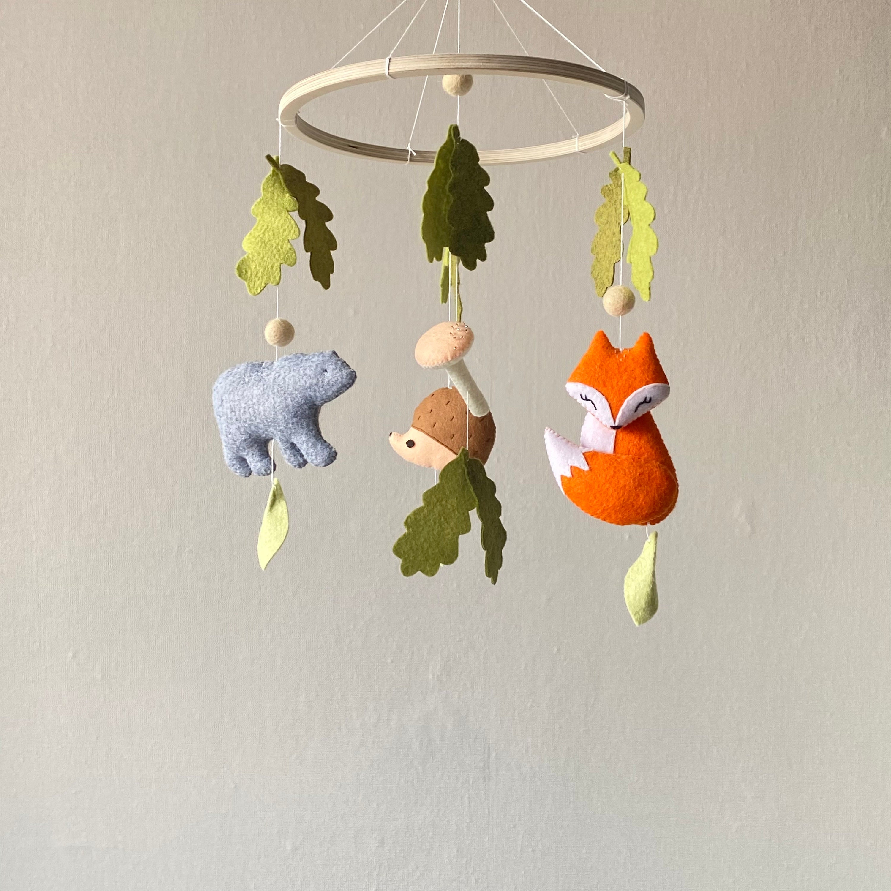 Woodland baby mobile girl fox nursery mobile baby crib Etsy