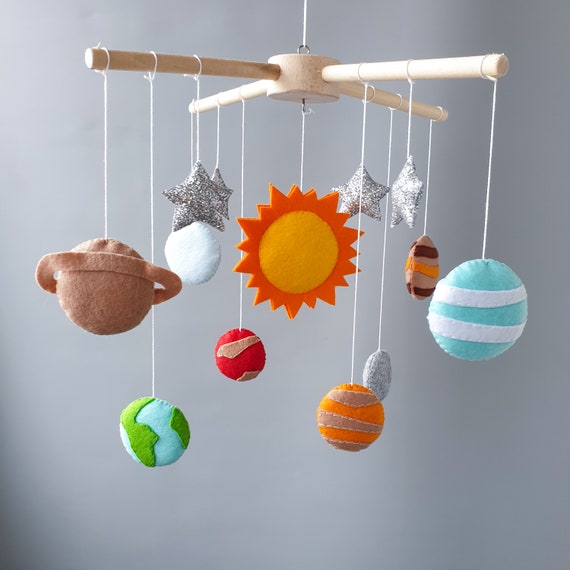 Solar System Baby Space Mobile Planet Nursery Mobile Baby Boy Mobile Outer Space Mobile Crib Cot Felt Mobile Hanging Mobile Bebe
