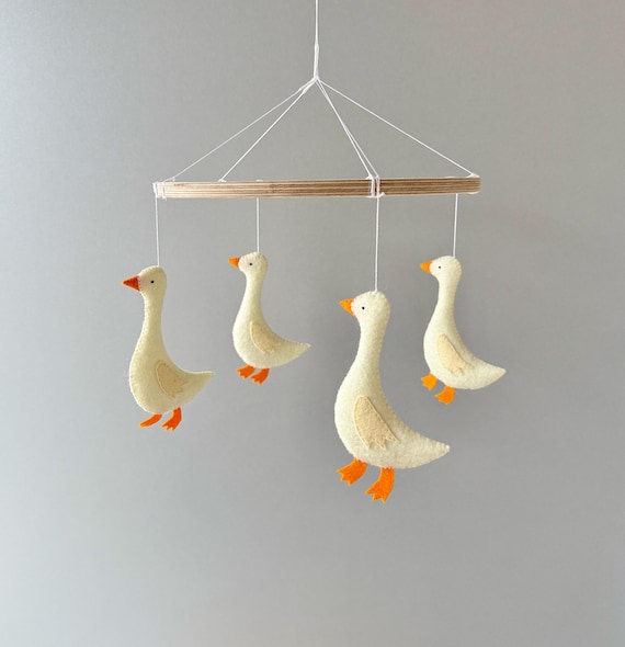 Goose Baby Mobile, Felt Nursery Decor