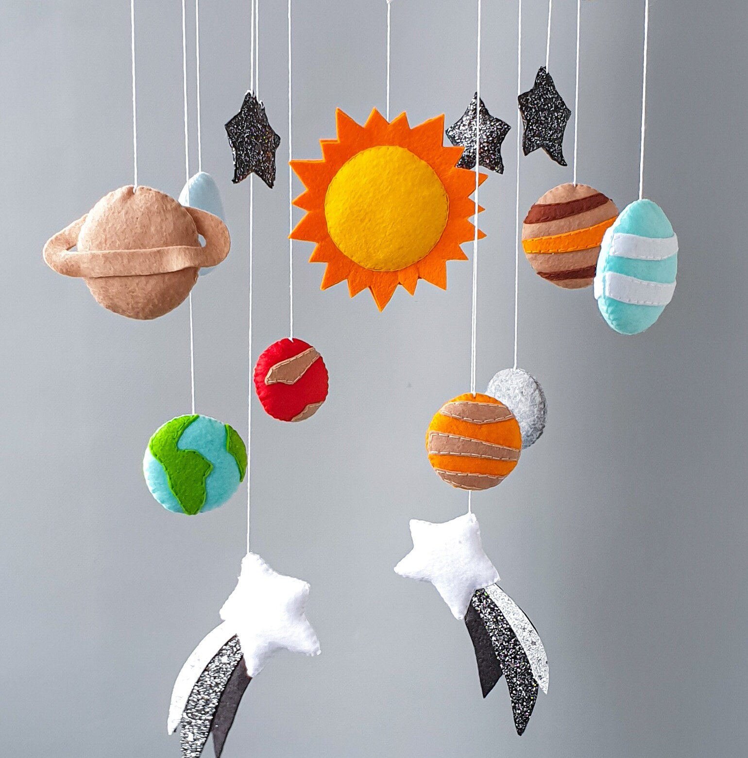 Solar System Baby Mobile Nursery Baby Boy Mobile Outer Space Etsy
