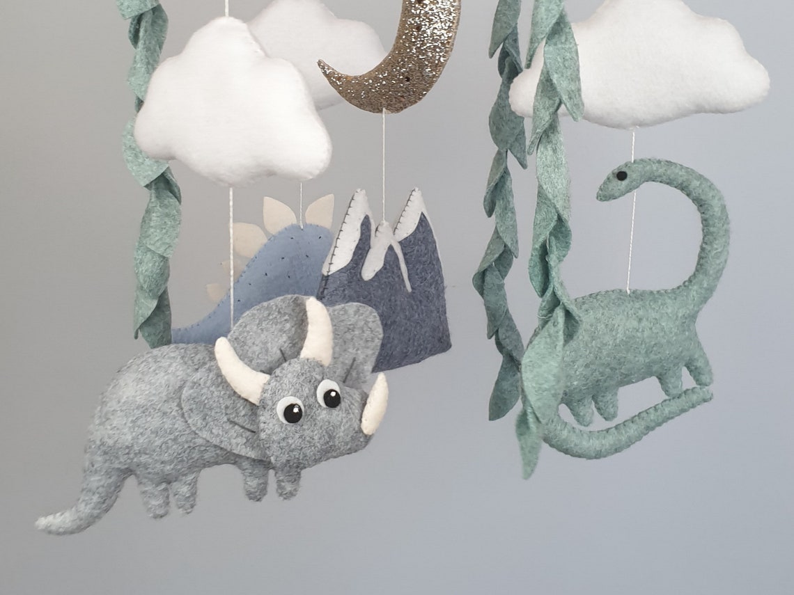 Dinosaur baby mobile for nursery baby boy dino mobile felt Etsy
