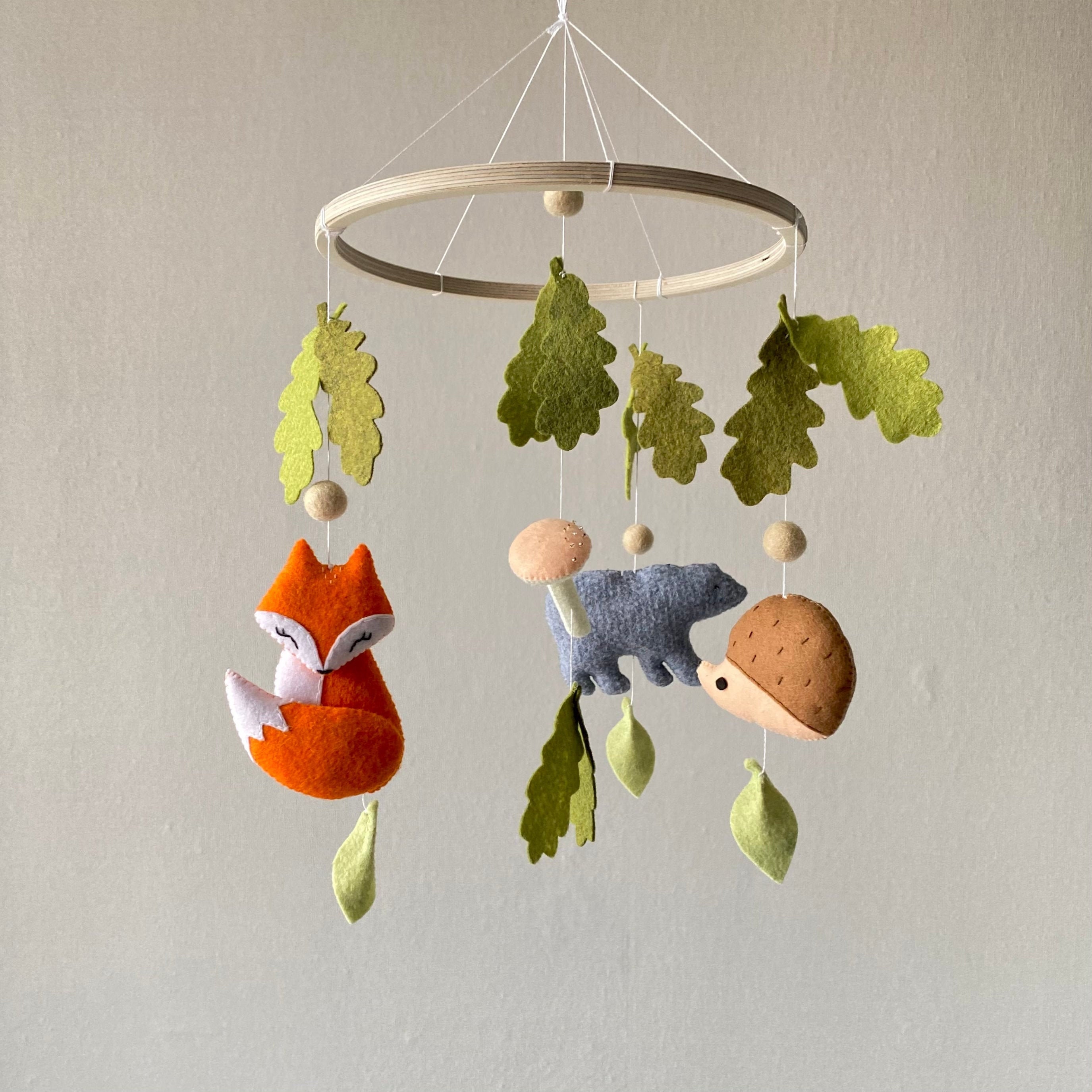 Woodland baby mobile cot forest nursery mobile fox mushroom Etsy