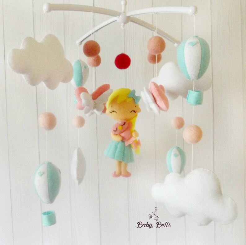 Baby Mobile Girl Mobile Cot Mobile Mobile For Crib Mobile Etsy