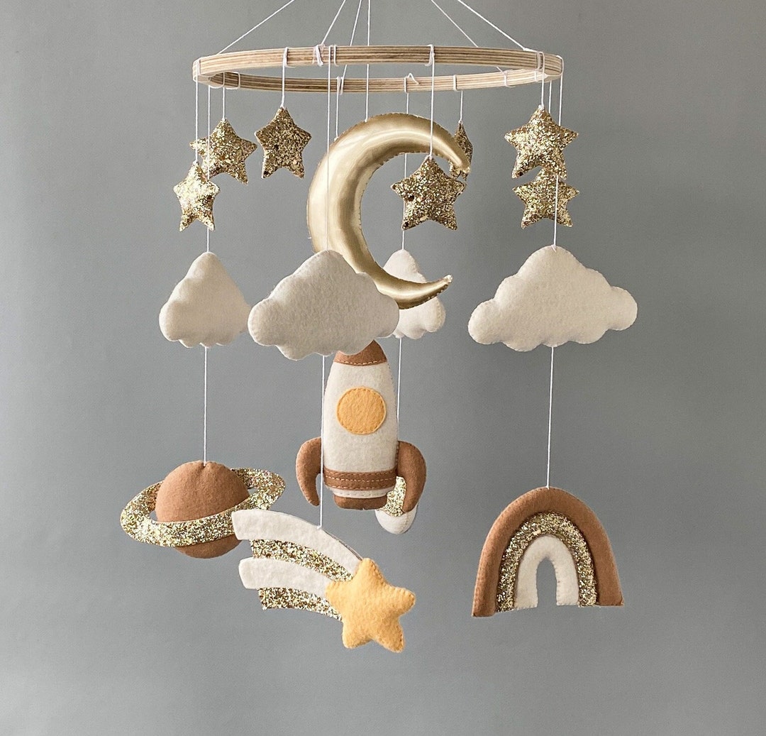 Space Baby Mobile for Nursery, Crib Mobile, Cot Cloud,stars