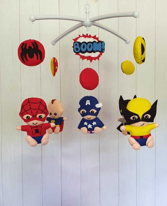 Superhero Baby Mobile Marvel Baby Mobile Superhero Nursery Etsy