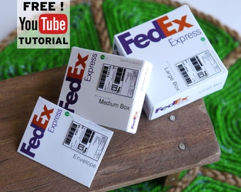 Instant Download FedEx Express miniature Mail box DIY Printable PDF template for dollhouse and dioramas