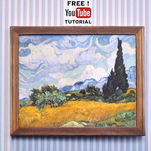 Instant Download Miniature Vincent Van Gogh Painting DIY Printable PDF template for dollhouse or diorama