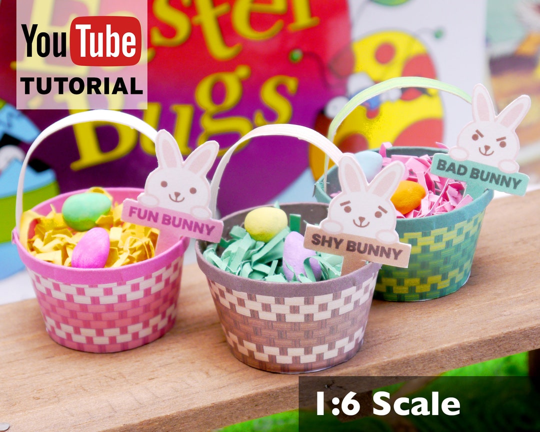 Instant Download Miniature Easter Baskets 16 Scale DIY Printable PDF