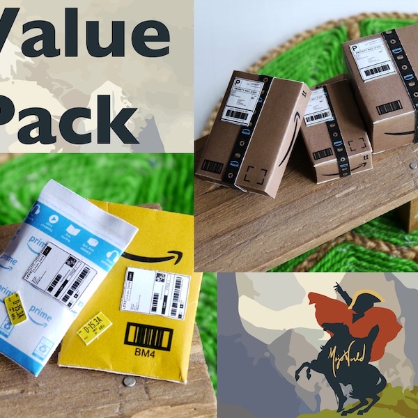 Miniature Amazon Box & Bubble Mailer Value Pack: DIY Printable (PDF)