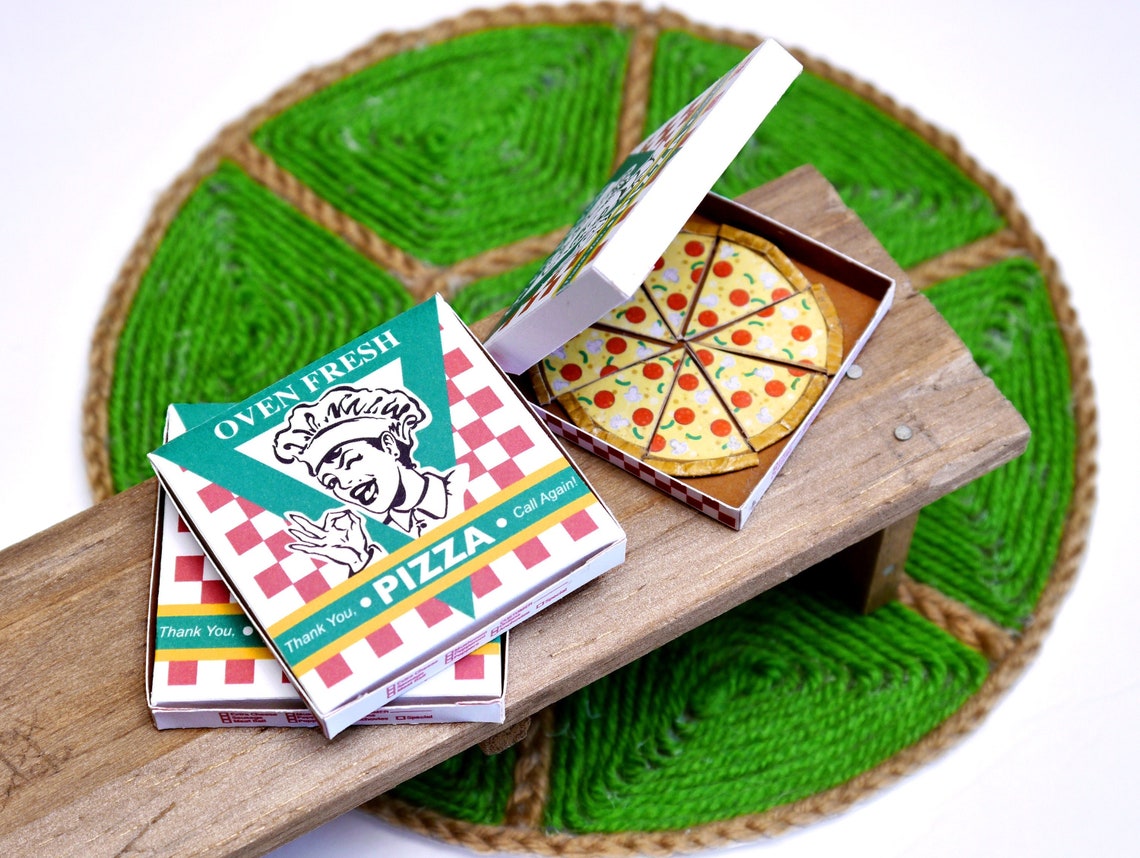 Instant Download Printable Pizza Box With Pizza Miniature 112 Etsy