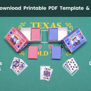 Instant Download Printable Playing Cards With Box Miniature 1:6 Scale ...
