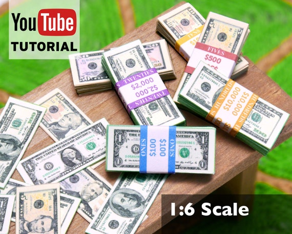 barbie doll 1 6 scale printable miniature play money pdf etsy canada