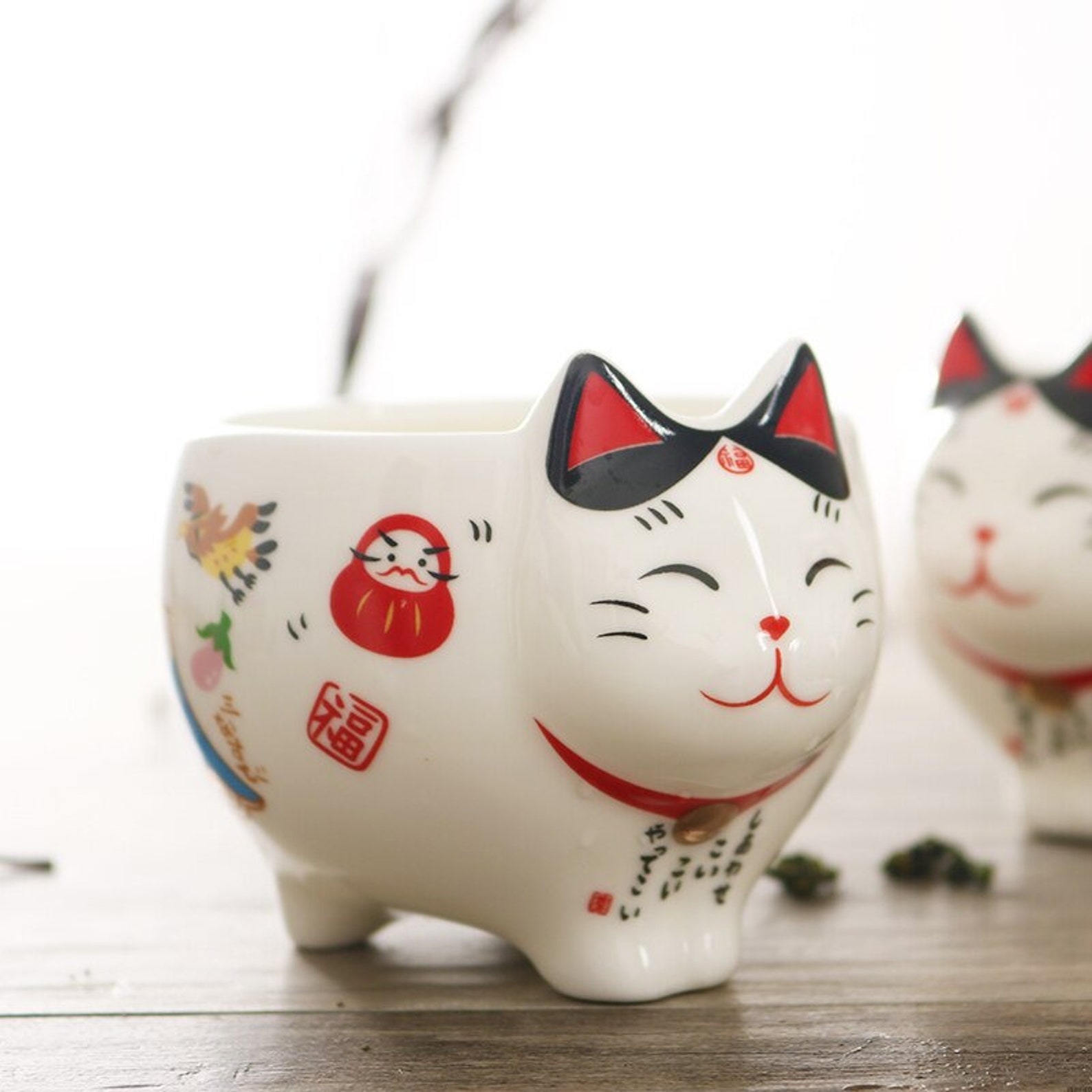 Funny Cat Tea Set Cute Japanese Porcelain Ceramic Tea Cup Pot Etsy