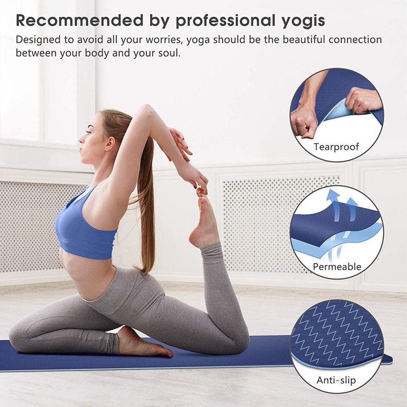 zeevruchten Indirect Gooi Yoga Mat TPE Yoga Mat With Position Line 6mm Non-slip Double - Etsy