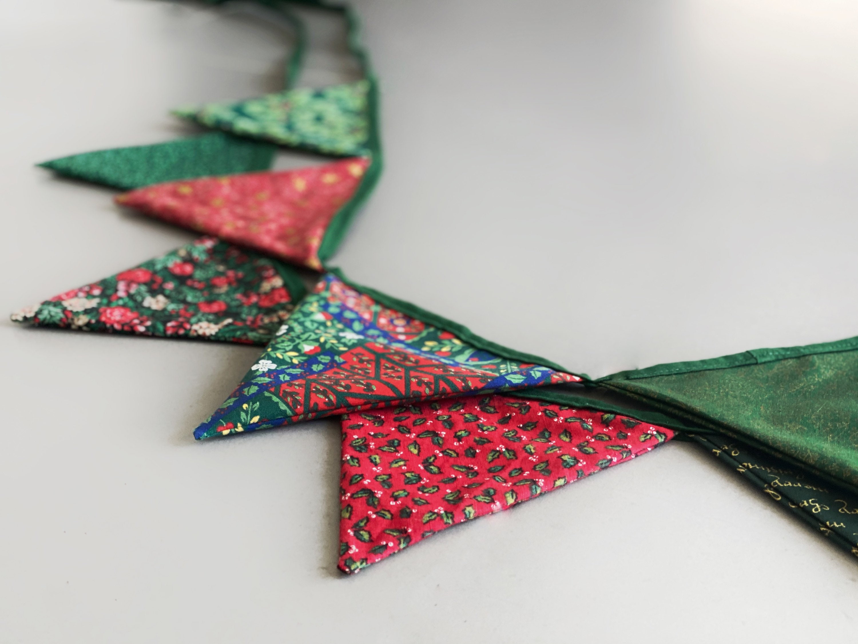 Christmas Fabric Bunting Decoration Festive Etsy