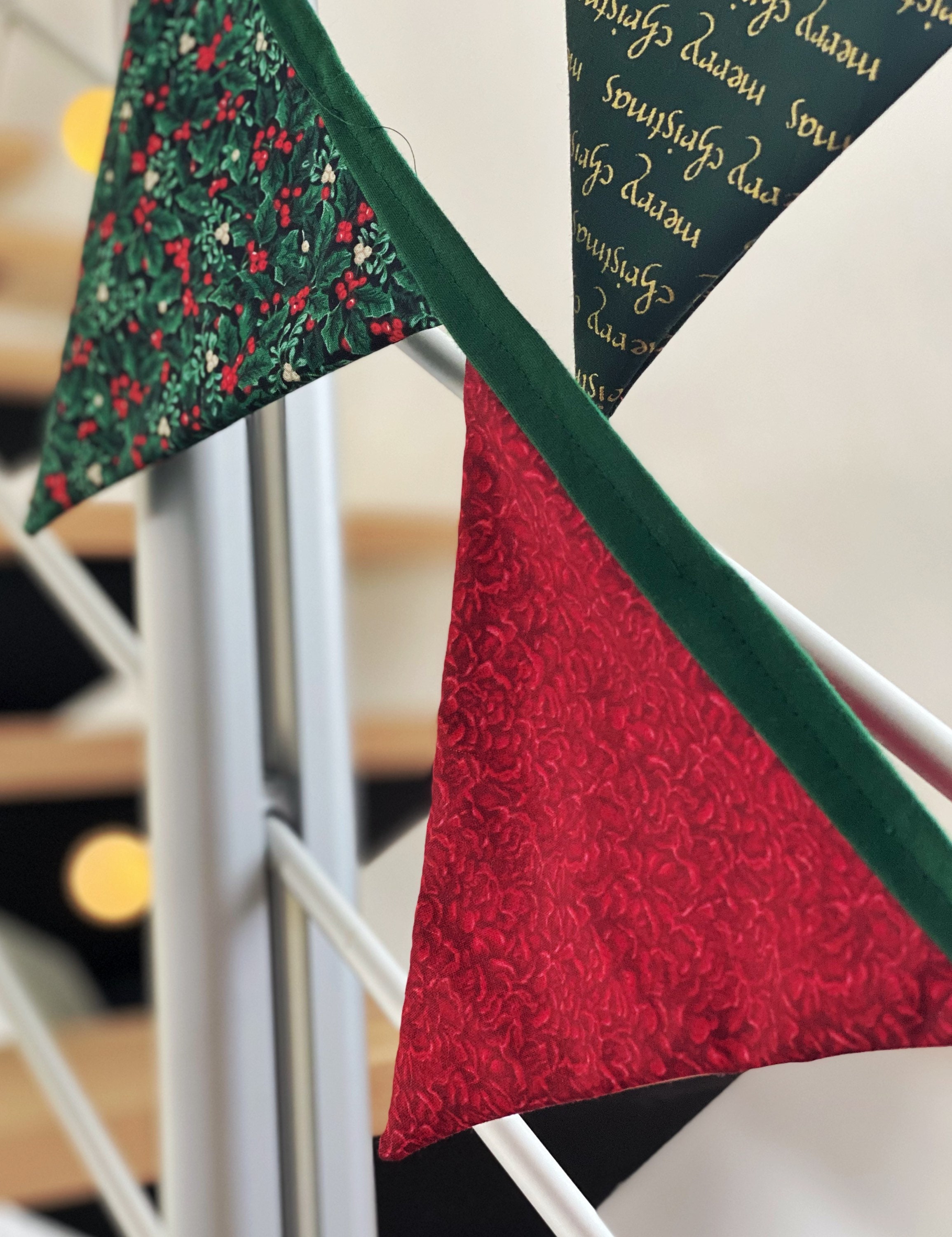 Christmas Fabric Bunting Decoration Festive Etsy