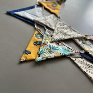 Fabric bunting handmade cotton decoration boys bedroom