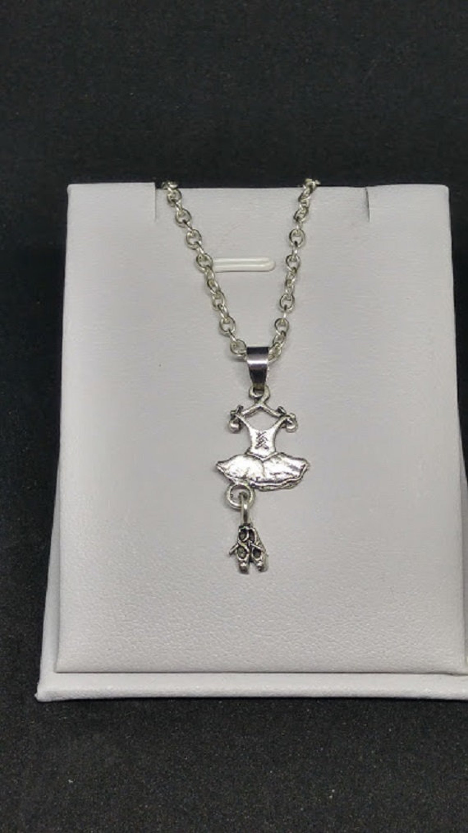 ballet tutu with ballet slippers, shoes, ballerina, charm, pendant with .925 necklace - r650