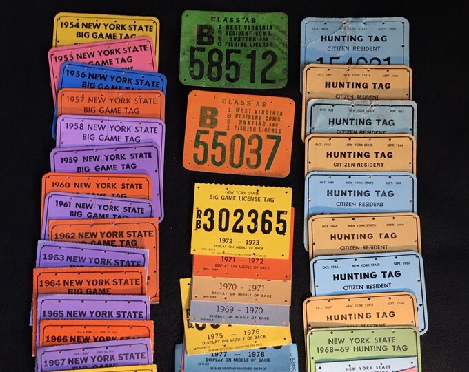 Large Lot of 38 Vintage Hunting License Tags 36 From New Etsy