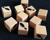 Vintage 1960s Dice from a Bowling Game Five Sides Blank, One with a Print of a Bowling Pin