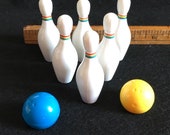 Six Vintage Miniature Weighted Bowling Pins