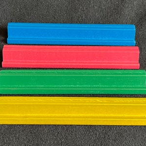 Four Wooden Scrabble Tile Racks in Brilliant Colors Red, Green, Yellow ...