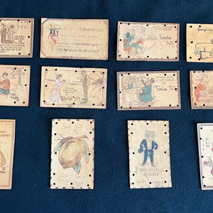 12 Humorous Leather Postcards, Circa 1907, Postmarked Fonda NY (Ancestral Home of the Famous Movie Fondas)