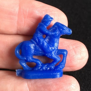 9 Tiny Plastic Horse and Rider Playing Pieces from a 1950s Game