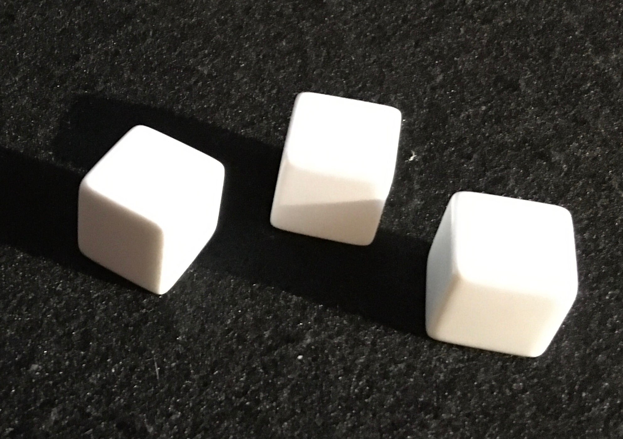 Three Blank White Dice Paint Your Own Dice Toys & Games Dice