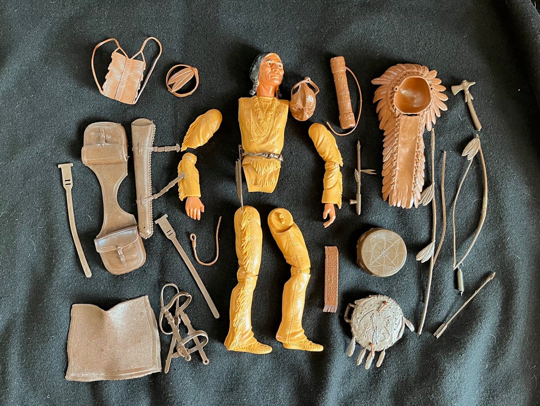 Vintage 1965 Marx Toys Chief Cherokee Action Figurehard Plastic Body