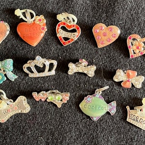Large Lot of Dog Charms/Jewelry -- 66 Pieces to Accent Dog Collars for Tiny Dogs -- Rhinestone and Enamel Fantasia