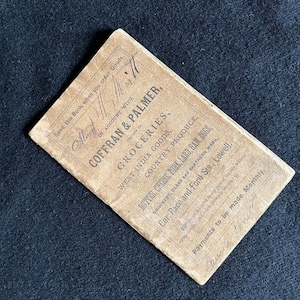Vintage Handwritten Grocery Account Book, c. 1840s-1860s, for the Coffran and Palmer Grocery Store of Lowell, Massachusetts