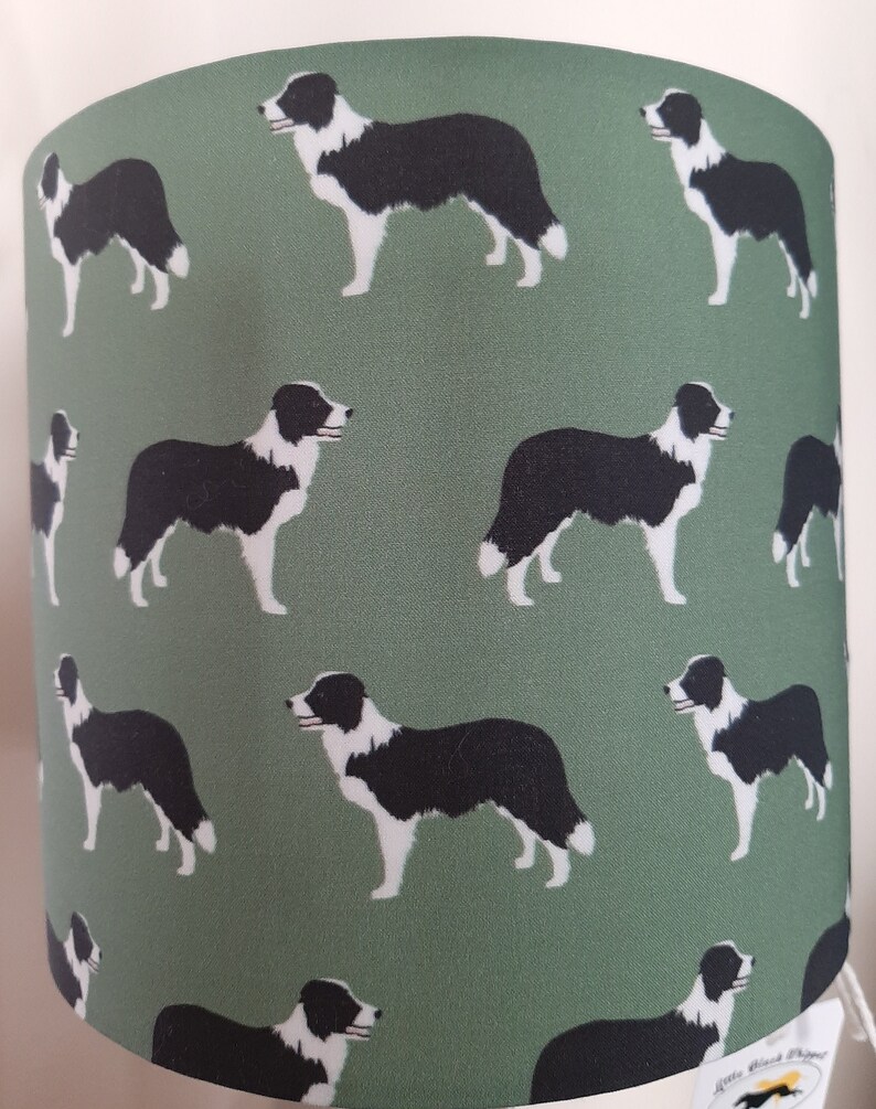 Green Border Collie Lampshade