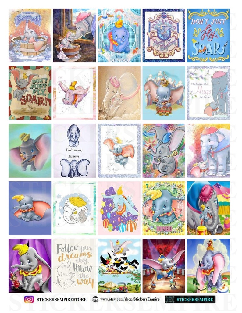 Printable Disney Dumbo Full Box Planner Stickers/Erin Condren Etsy